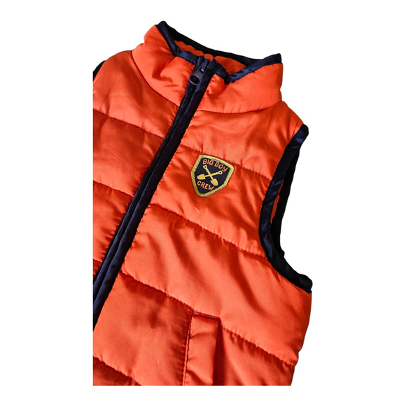 Kids Headquarters Size 6-9M Orange Sleeveless Full Zip Closure Jacket - Picture 2 of 8